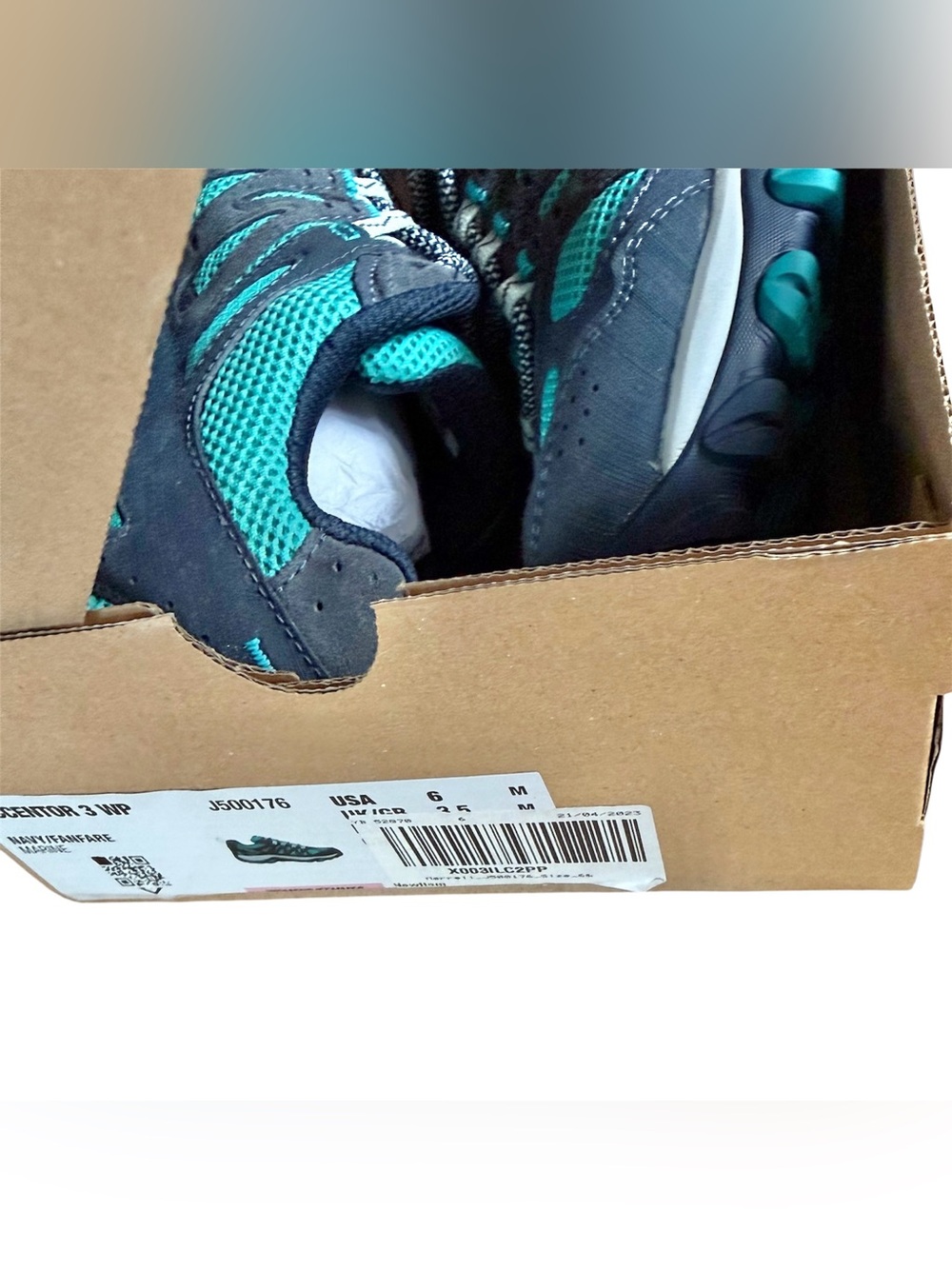Merrell Accentor 3 WP Waterproof Hiking Shoes Teal / Navy / Blue Like New in Box - Picture 13 of 14